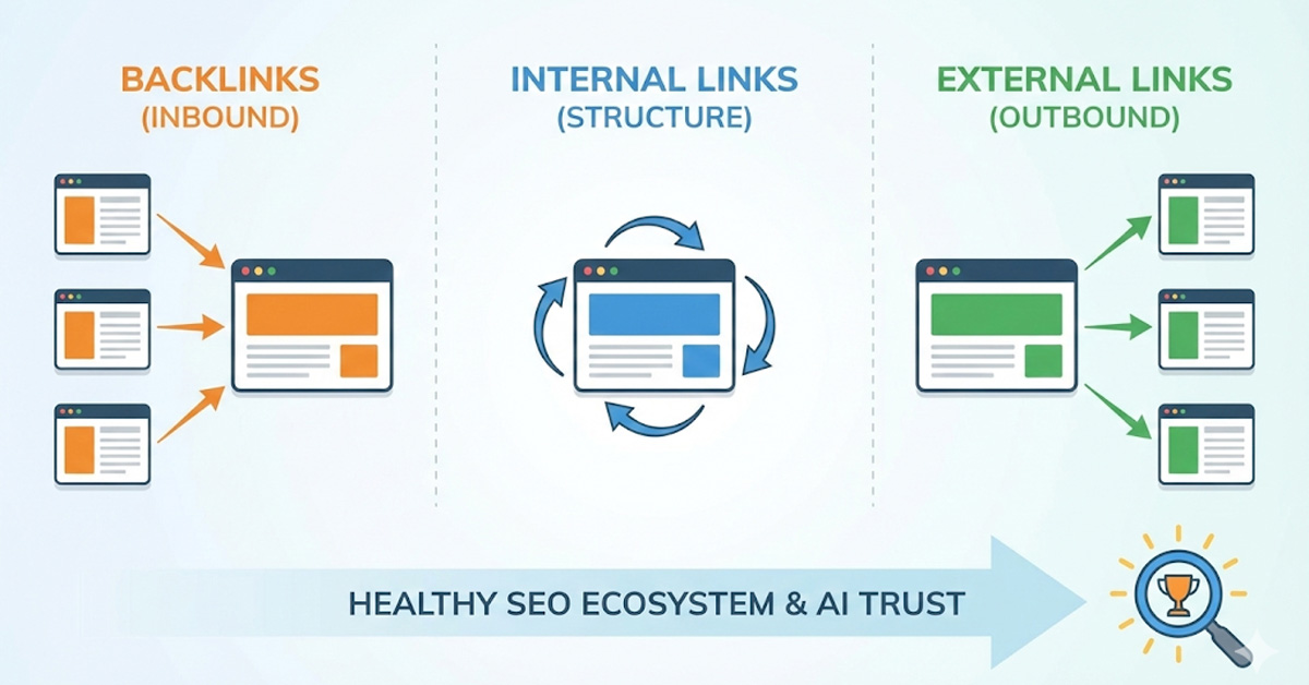 Internal vs. External Links vs. Backlinks: The SEO Ecosystem (2026 Guide)